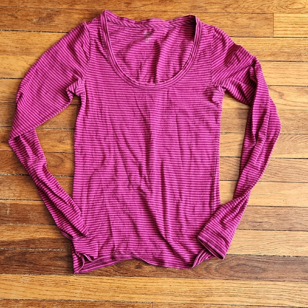 Jacob Pink Striped Long Sleeve Top